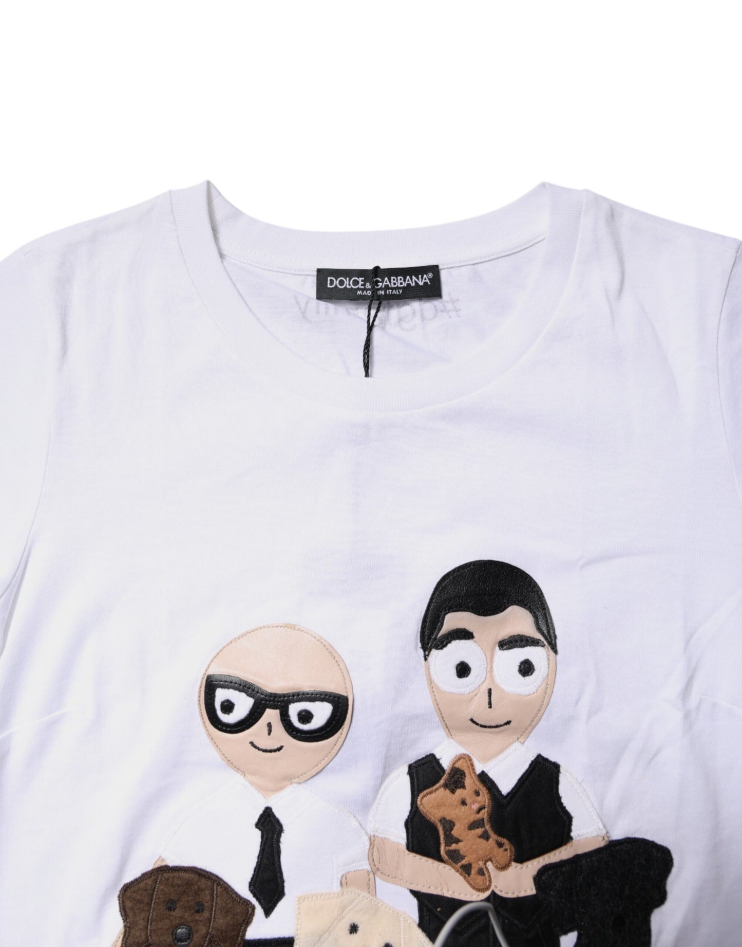 Dolce & Gabbana White Cotton #DGFAMILY Embroidery T-shirt Dolce & Gabbana