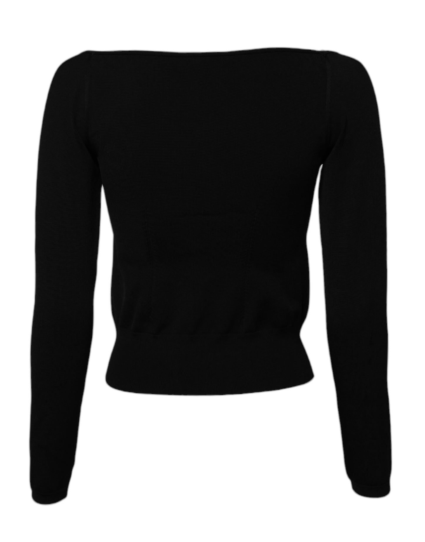Dolce & Gabbana Black Square Neckline Long Sleeves Sweater Dolce & Gabbana