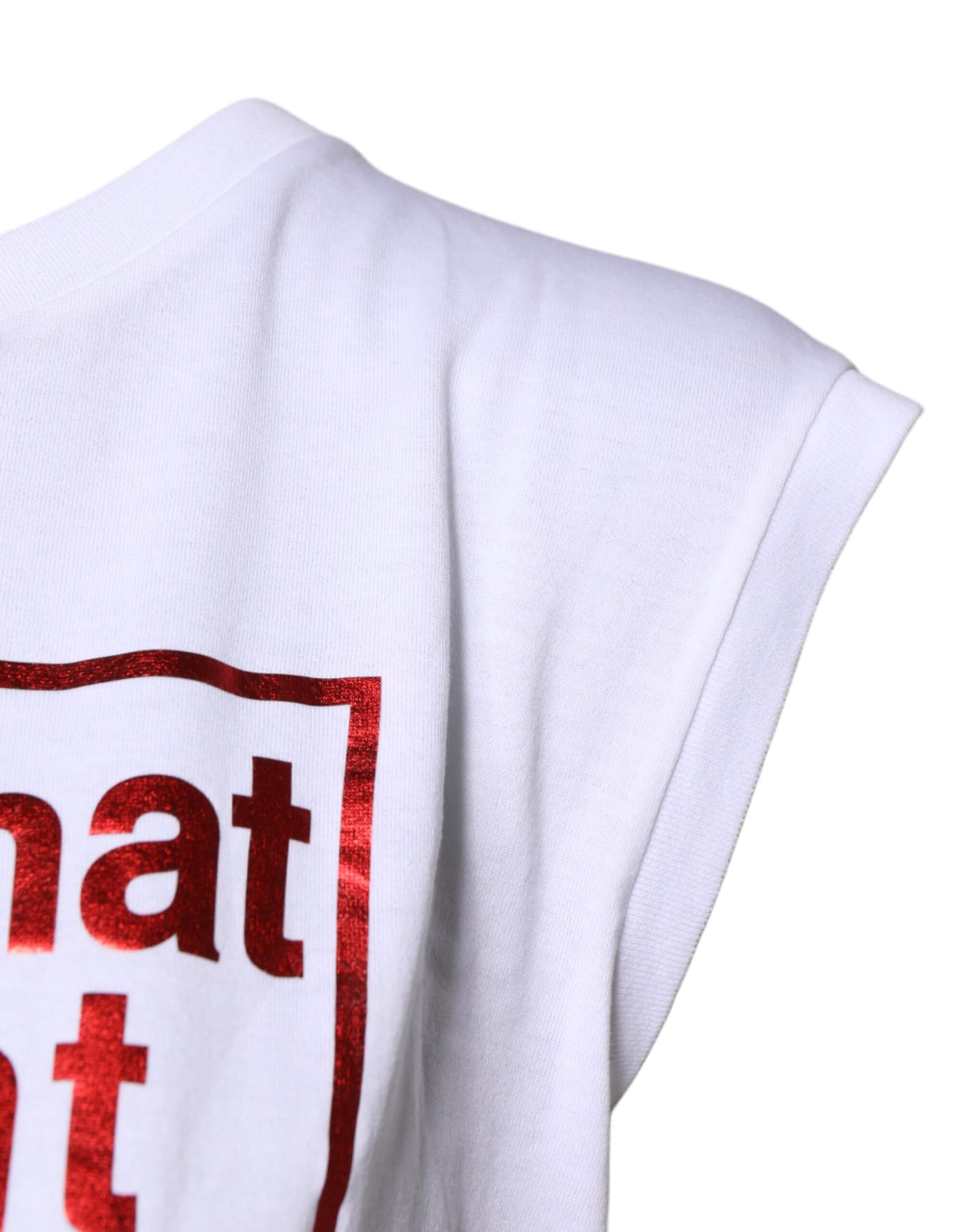 Dolce & Gabbana White Floral Graphic Print Sleeveless Tank Top Dolce & Gabbana