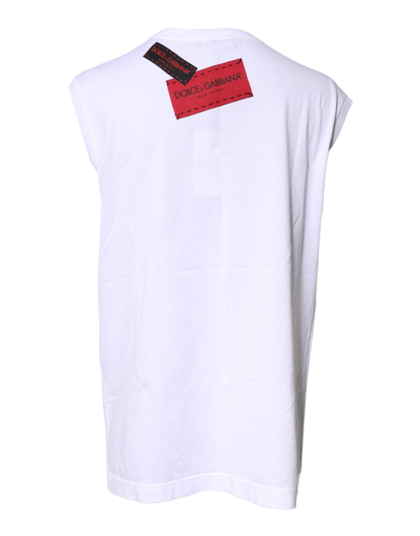 Dolce & Gabbana White Floral Graphic Print Sleeveless Tank Top Dolce & Gabbana