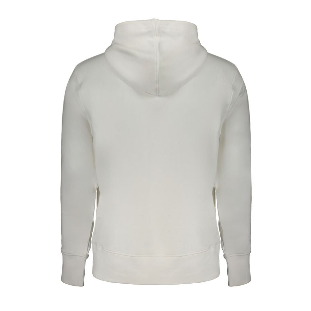 White cotton men's sweater by Calvin Klein, featuring a classic crew neck and minimalist design.