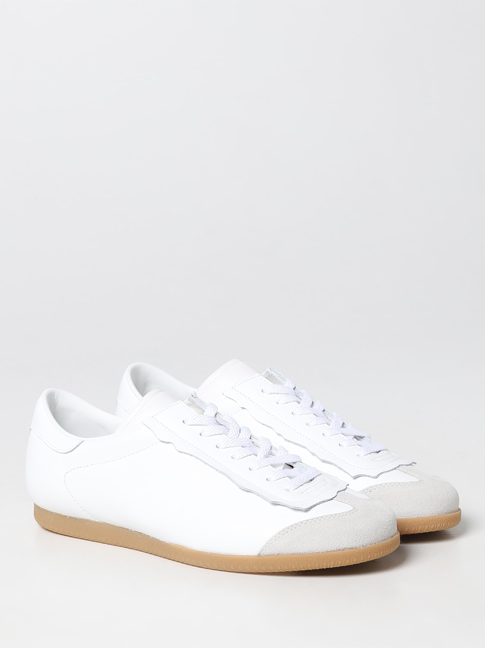 Maison Margiela Low Featherlight Leather And Suede Sneakers Maison Margiela