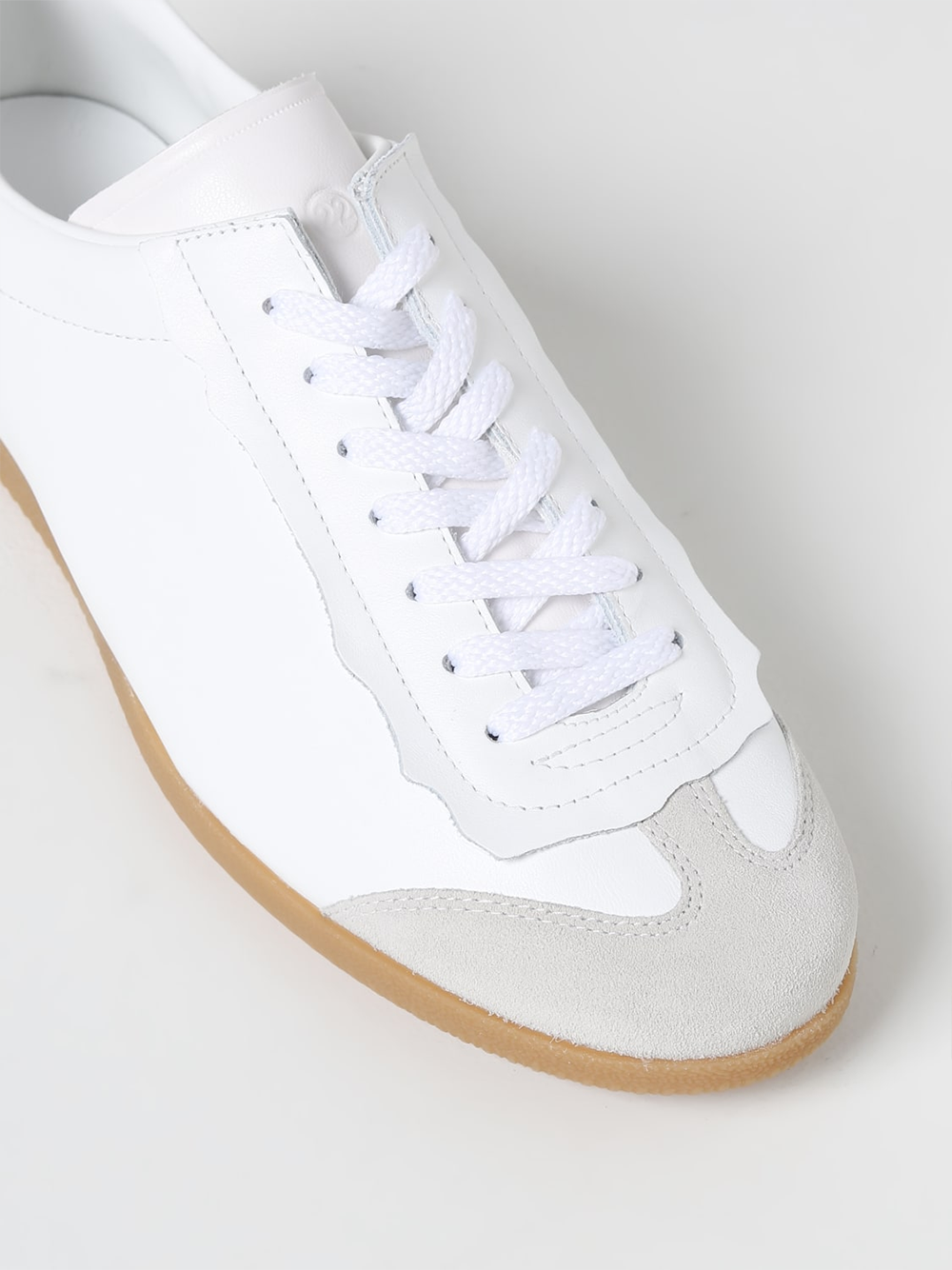 Maison Margiela Low Featherlight Leather And Suede Sneakers Maison Margiela