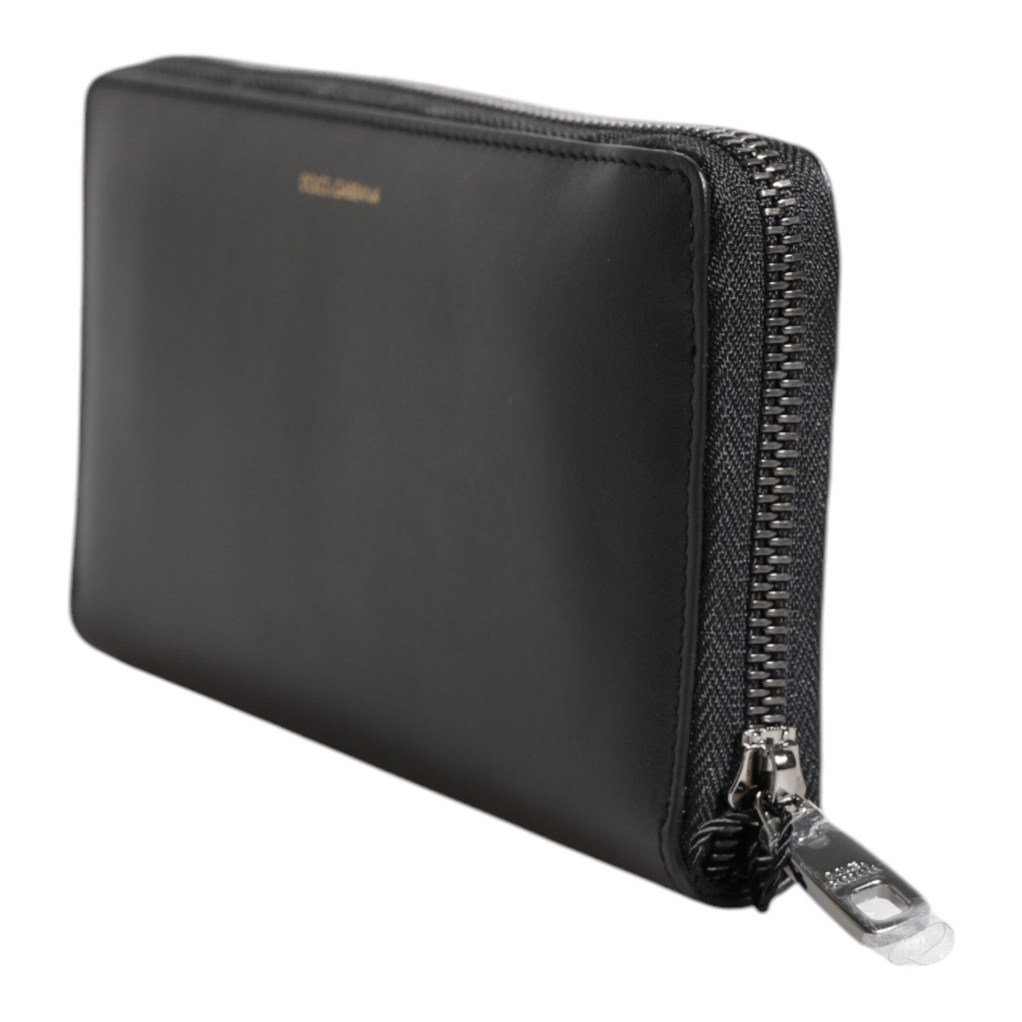 Dolce & Gabbana Black Blue Exotic Leather Embossed Continental Wallet