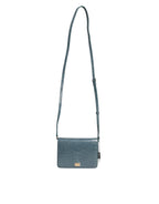 Dolce & Gabbana Green Exotic Leather DG Plaque Crossbody Mini Bag