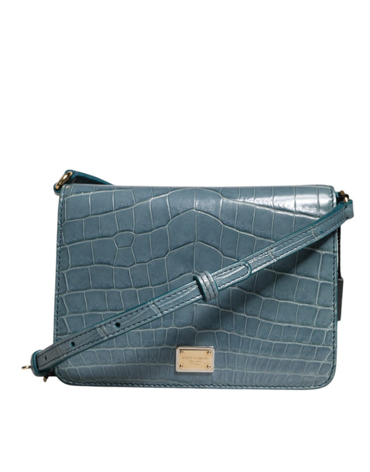 Dolce & Gabbana Green Exotic Leather DG Plaque Crossbody Mini Bag Dolce & Gabbana