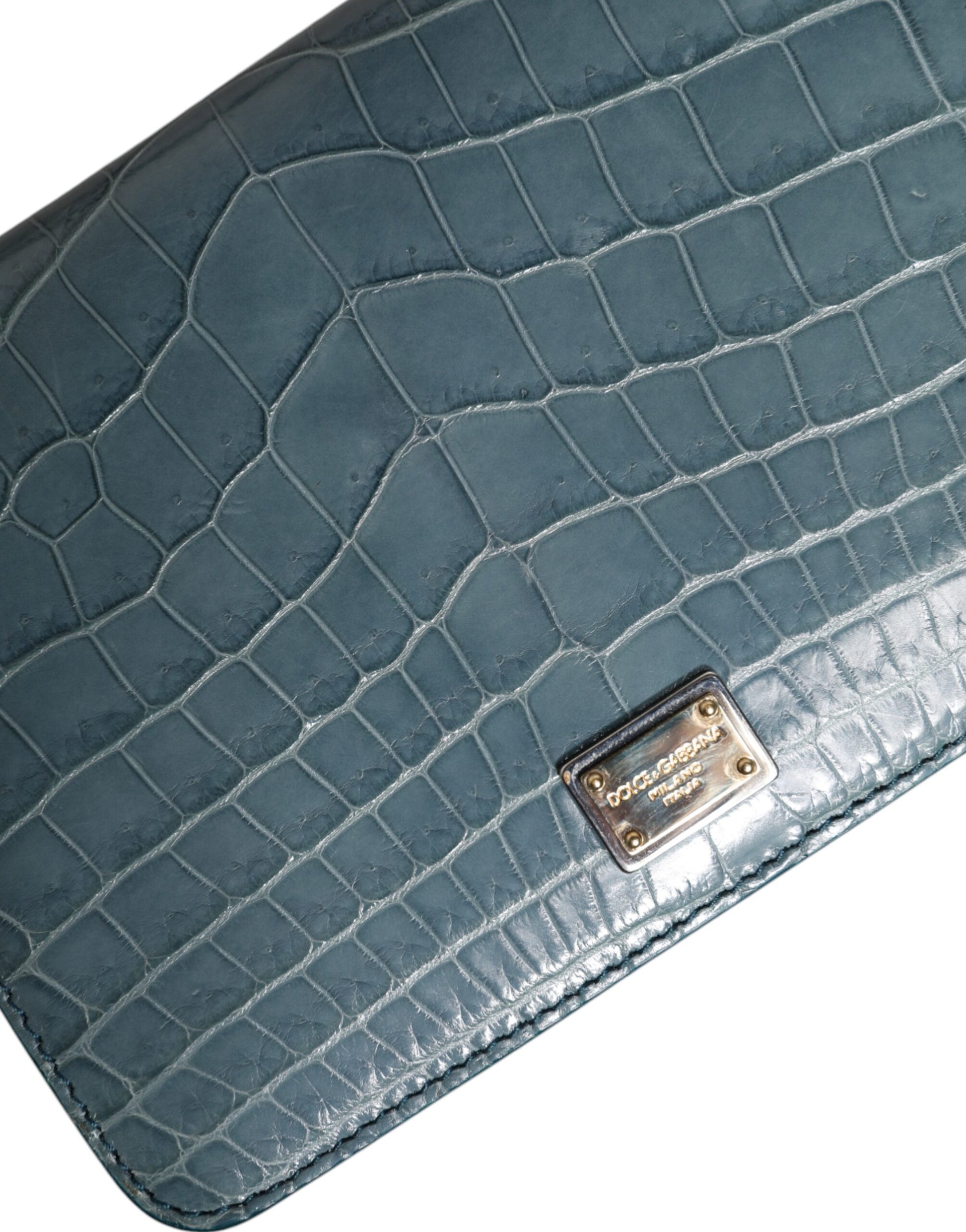 Dolce & Gabbana Green Exotic Leather DG Plaque Crossbody Mini Bag Dolce & Gabbana