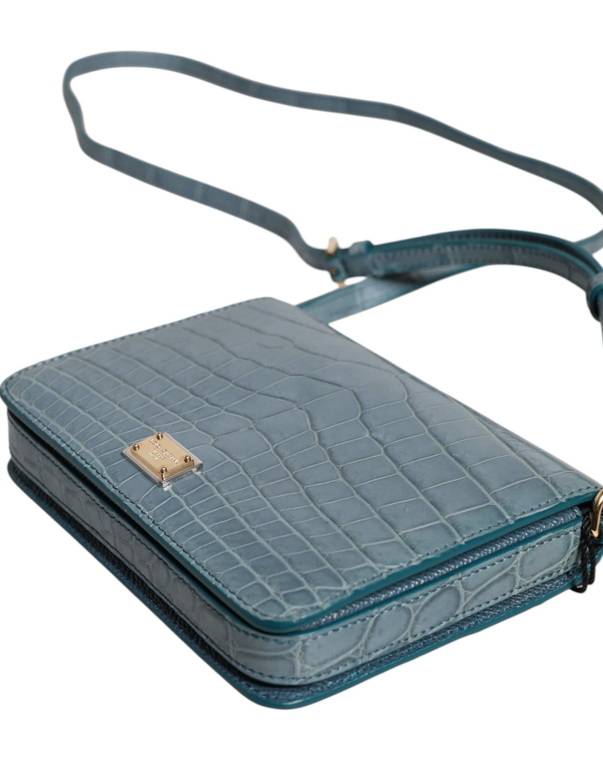 Dolce & Gabbana Green Exotic Leather DG Plaque Crossbody Mini Bag Dolce & Gabbana