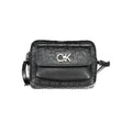 Calvin Klein black polyester women's shoulder bag with sleek design, featuring a spacious interior and minimalist style.