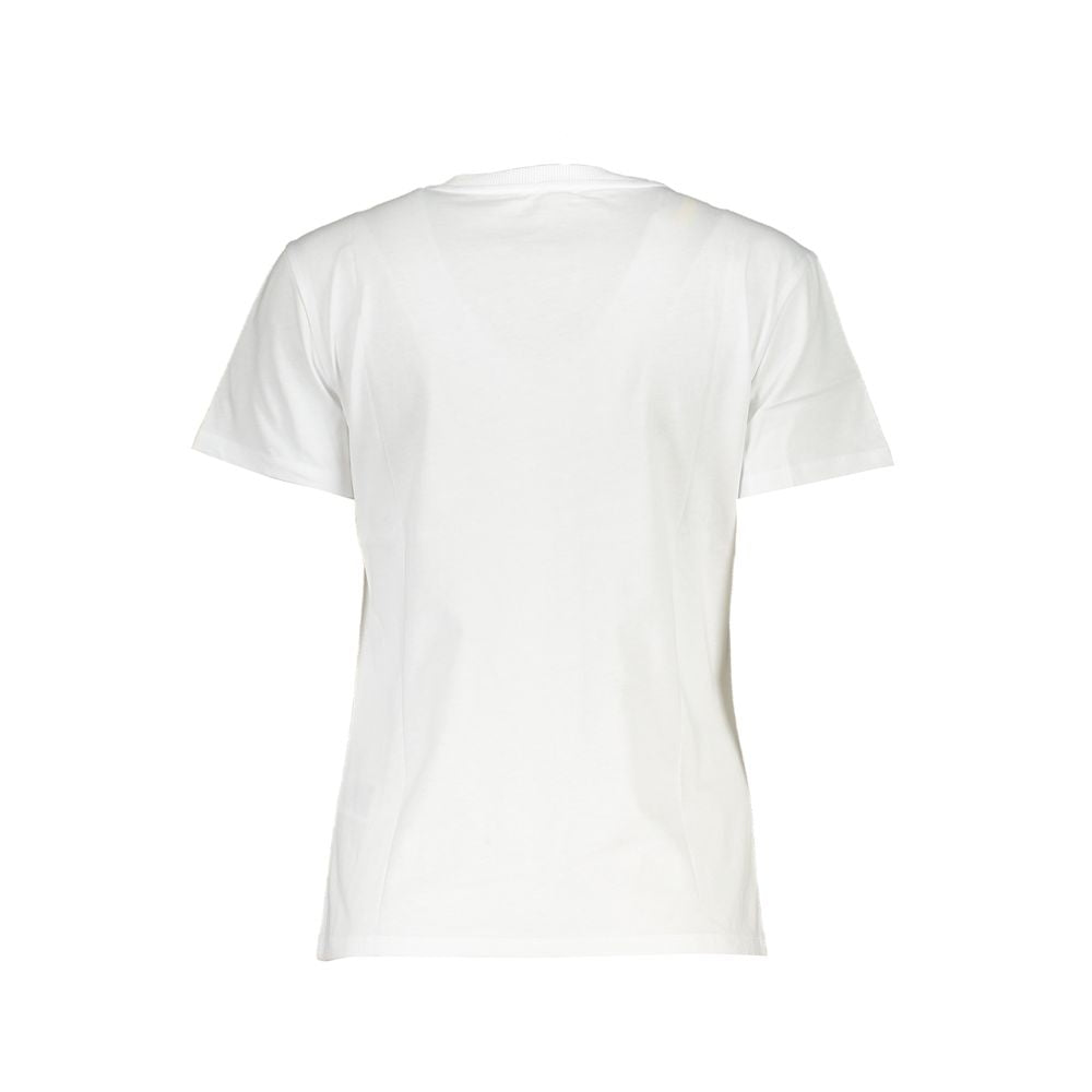 White cotton women’s T-shirt by Patrizia Pepe featuring a classic fit and simple crew neckline.