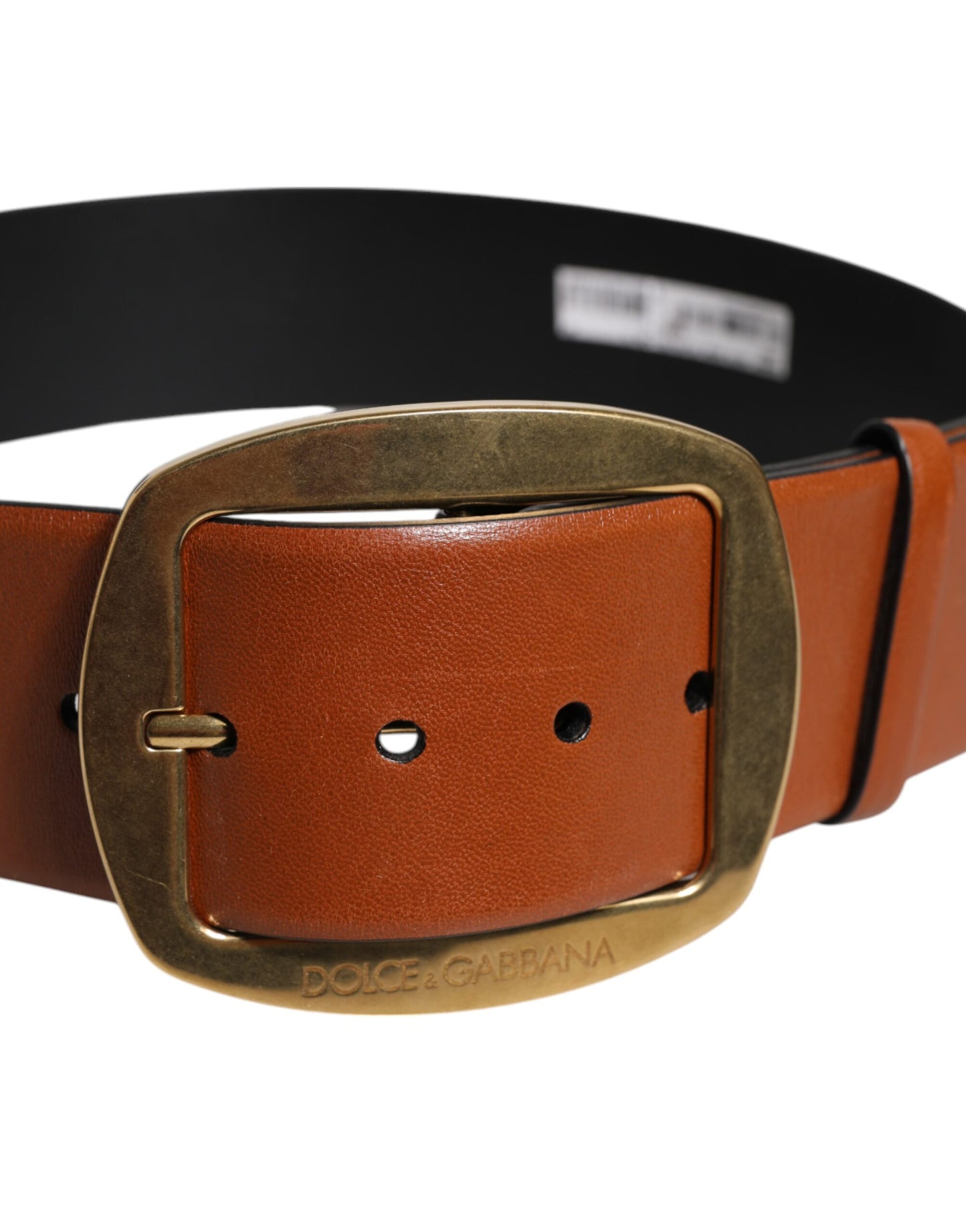 Dolce & Gabbana Brown Leather Gold Metal Buckle Classic Belt Dolce & Gabbana