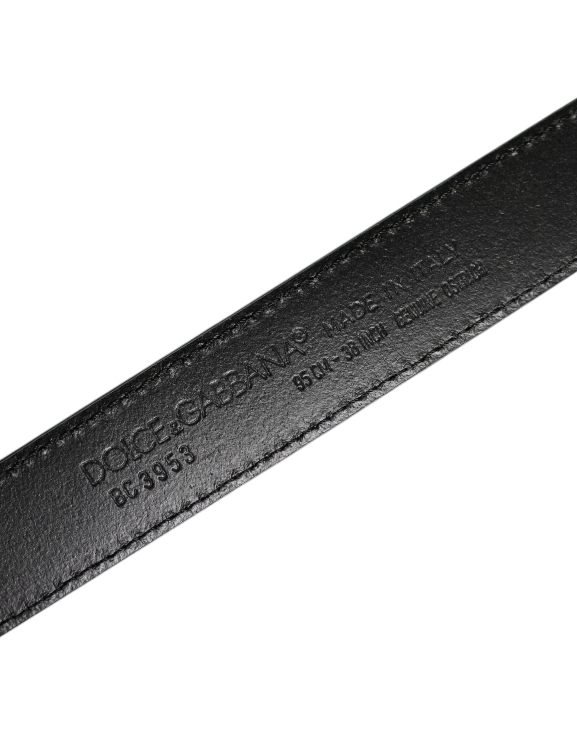 Dolce & Gabbana Green Ostrich Leather Silver Metal Buckle Belt Dolce & Gabbana