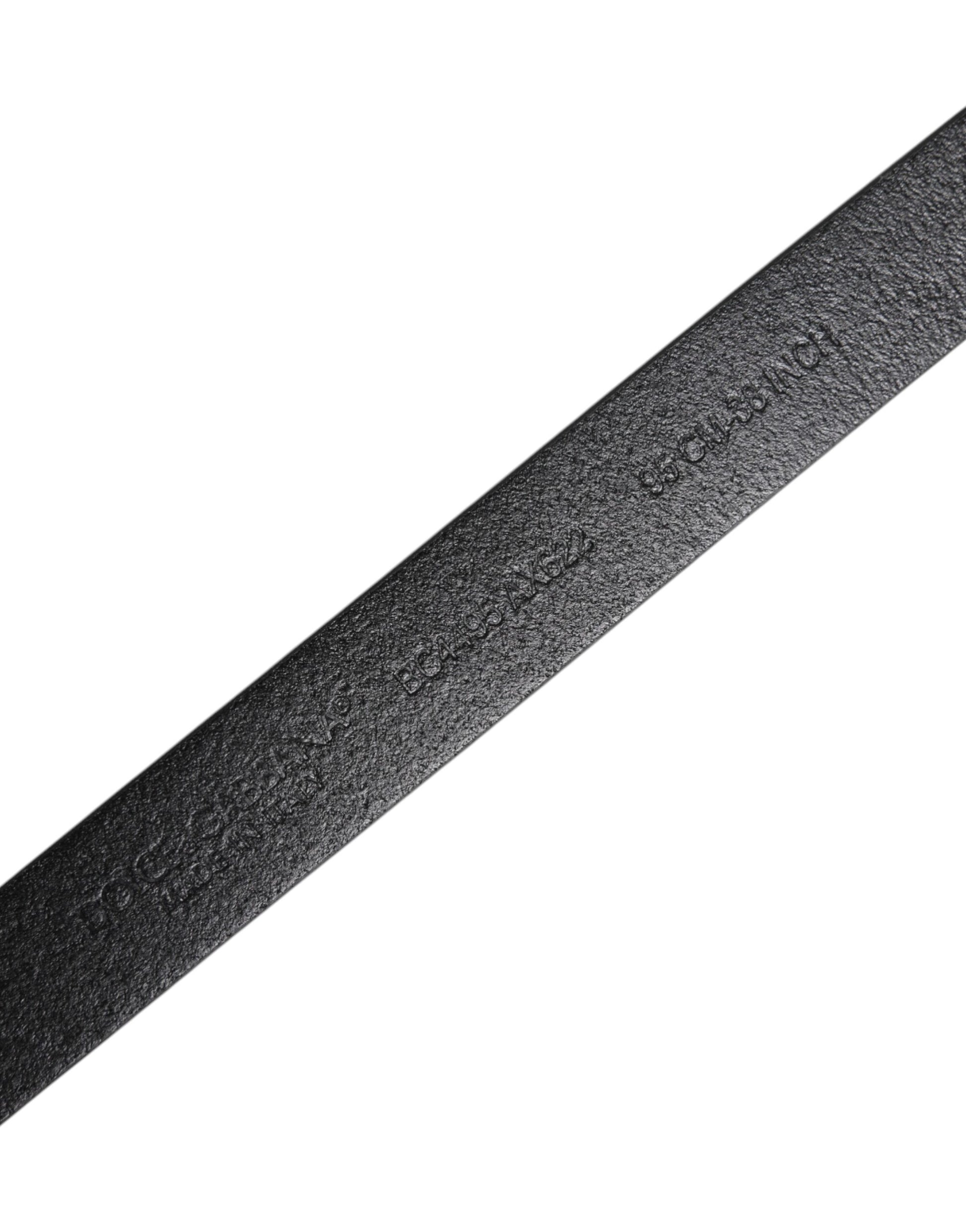 Dolce & Gabbana Black Calf Leather Gold Metal Buckle Belt Dolce & Gabbana