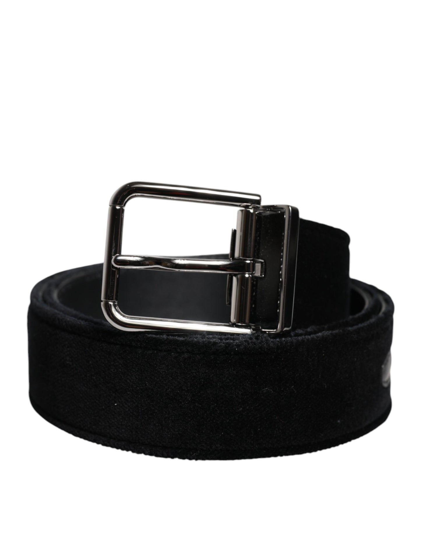 Dolce & Gabbana Black Cotton Silver Tone Metal Buckle Belt Dolce & Gabbana
