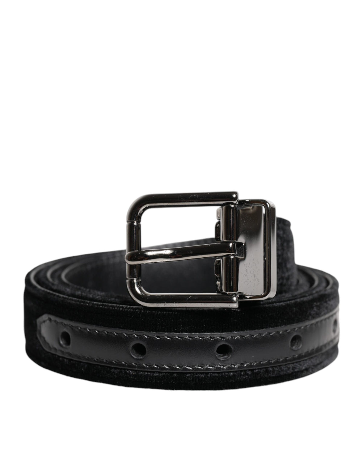 Dolce & Gabbana Black Leather Metal Buckle Classic Belt - Eljoys Fashion 