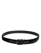 Dolce & Gabbana Black Leather Metal Buckle Classic Belt - Eljoys Fashion 