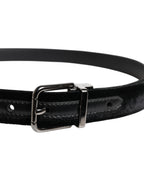 Dolce & Gabbana Black Leather Metal Buckle Classic Belt - Eljoys Fashion 