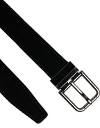 Dolce & Gabbana Black Leather Metal Buckle Classic Belt - Eljoys Fashion 