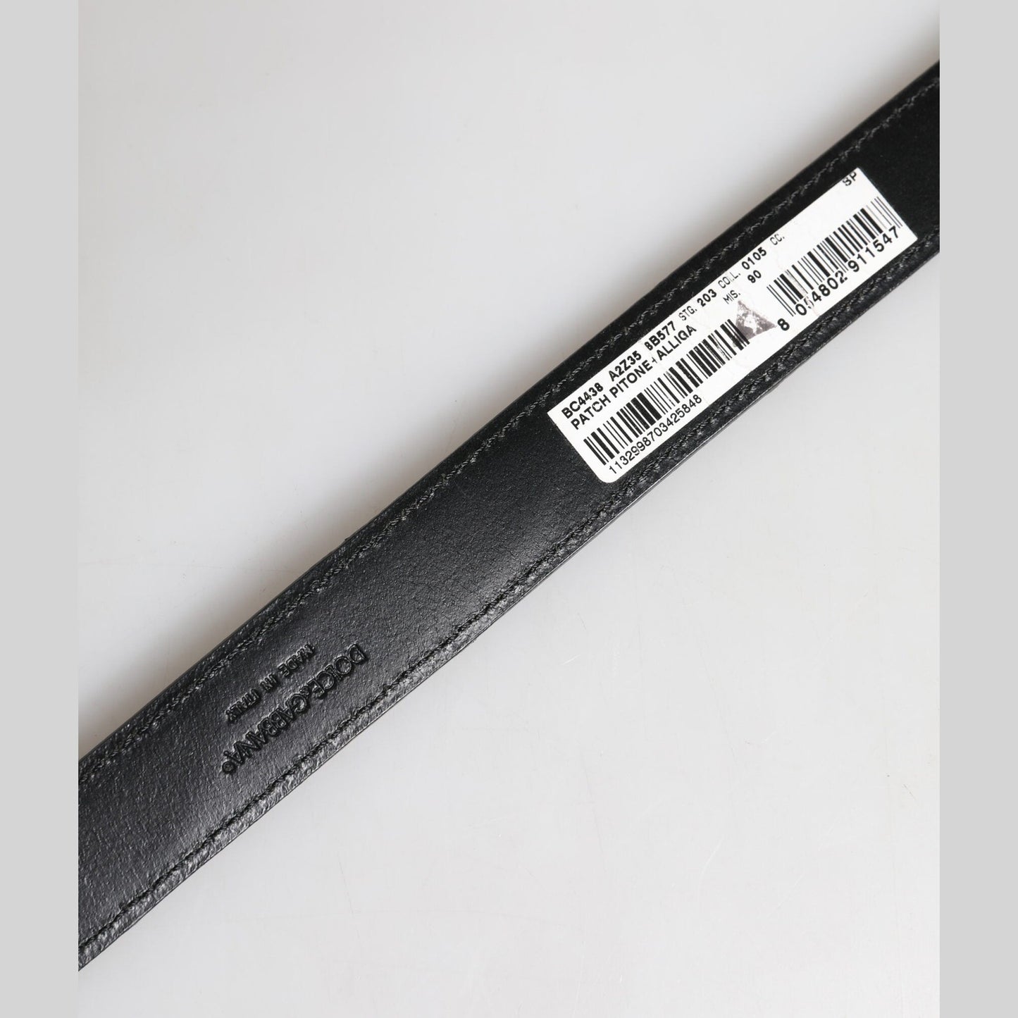 Dolce & Gabbana Black Exotic Leather Metal Logo Buckle Belt