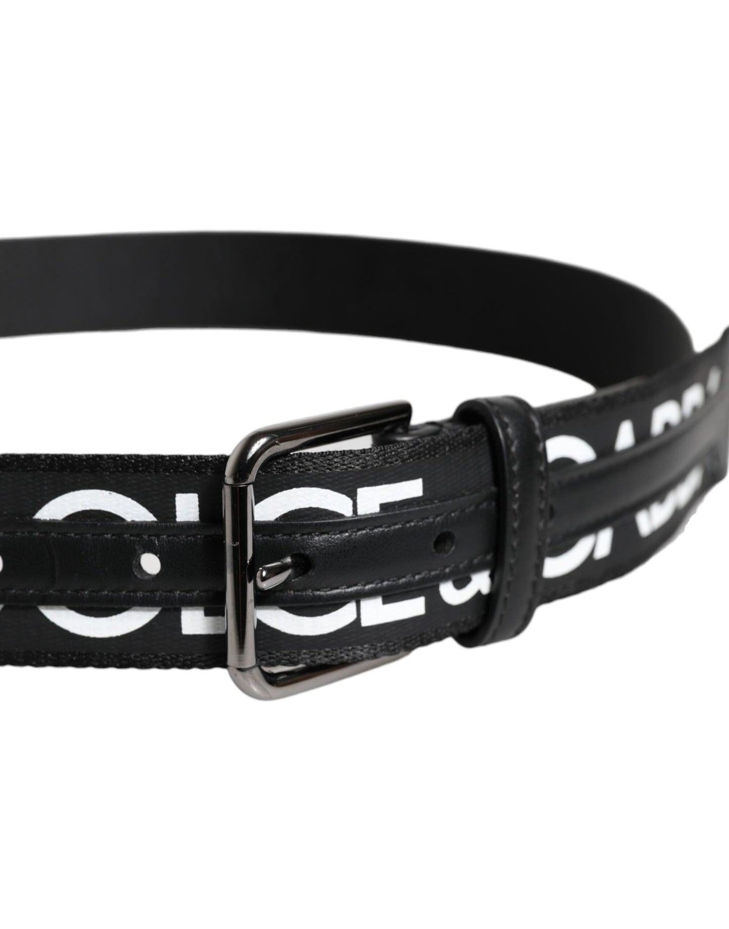 Dolce & Gabbana Black Leather Classic Metal Logo Buckle Belt Dolce & Gabbana