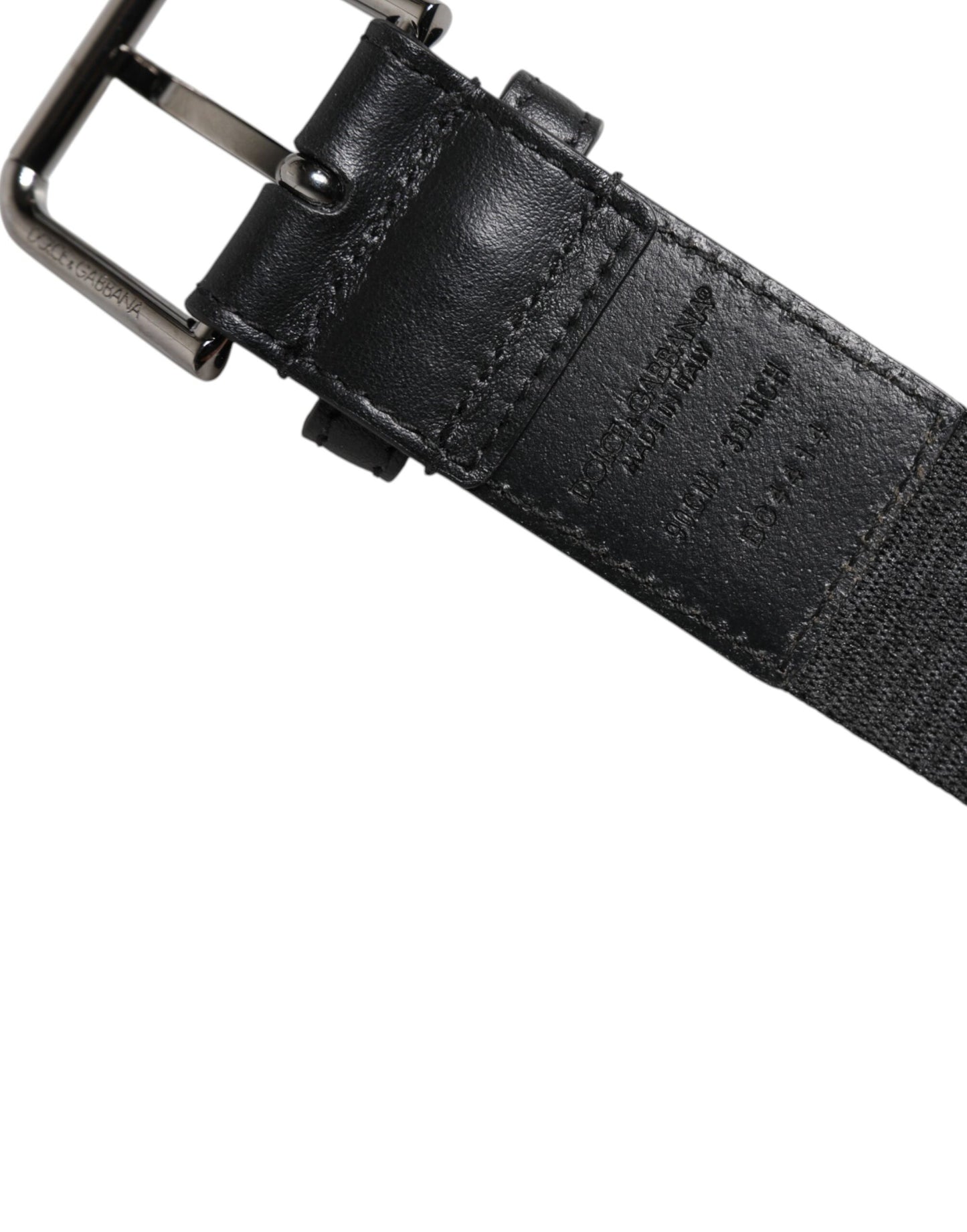 Dolce & Gabbana Black Leather Classic Metal Logo Buckle Belt Dolce & Gabbana