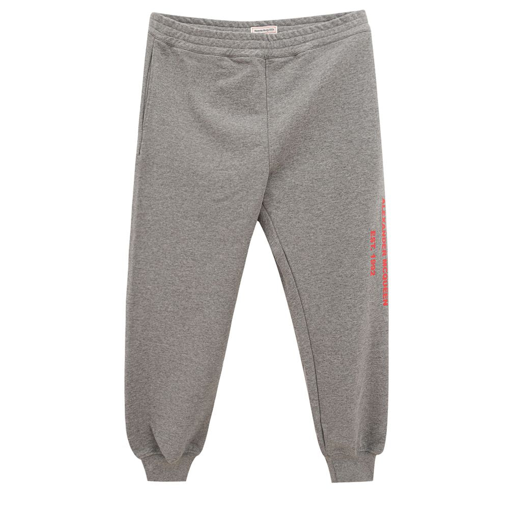 Alexander McQueen Chic Gray Cotton Blend Trousers Alexander McQueen