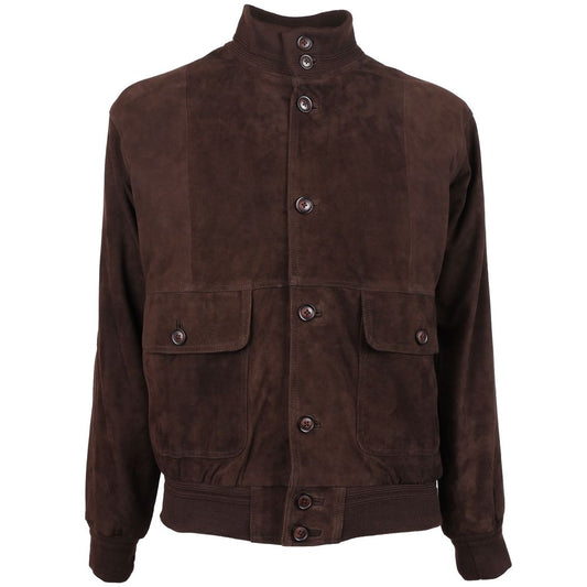 Emilio Romanelli Brown Calfskin Jacket Emilio Romanelli