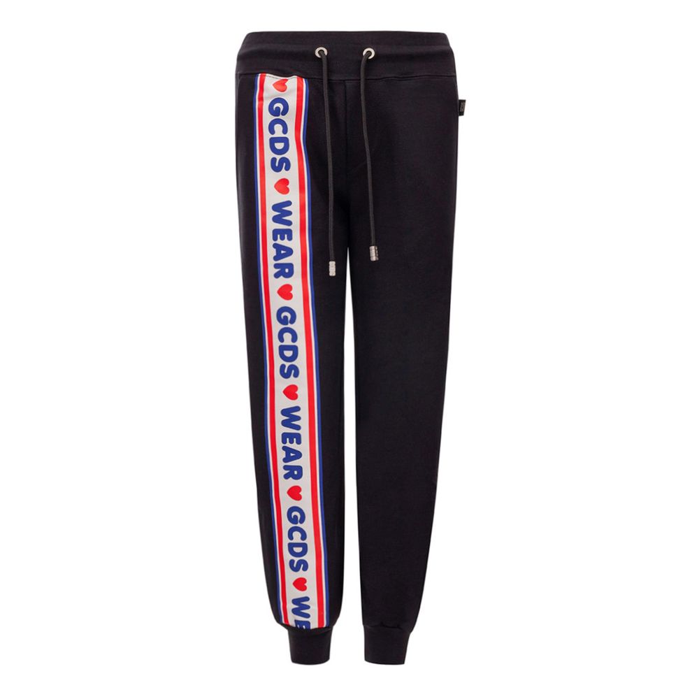 GCDS Black Cotton Joggers Workout Pants