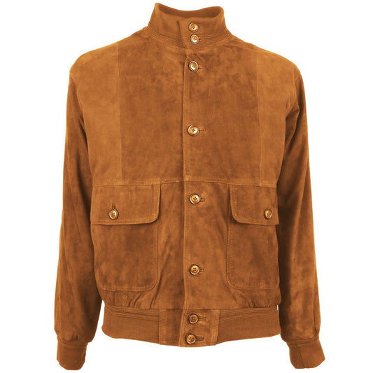 Emilio Romanelli Brown Calfskin Jacket Emilio Romanelli