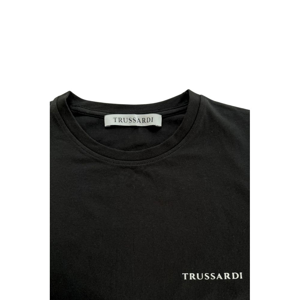 Trussardi Beachwear Black Cotton Men T-Shirt Trussardi Beachwear