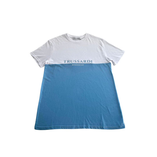 Trussardi Beachwear Light Blue Cotton Men T-Shirt Trussardi Beachwear