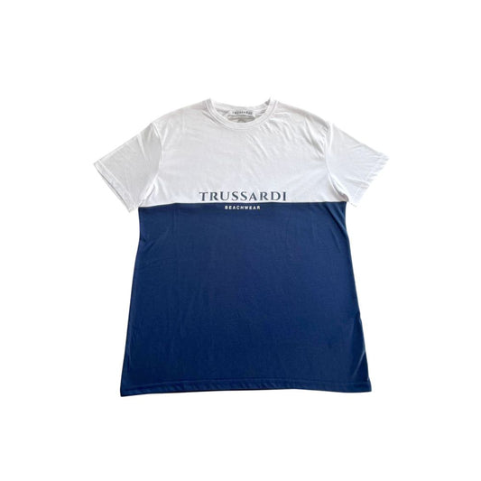 Trussardi Beachwear Blue Cotton Men T-Shirt Trussardi Beachwear