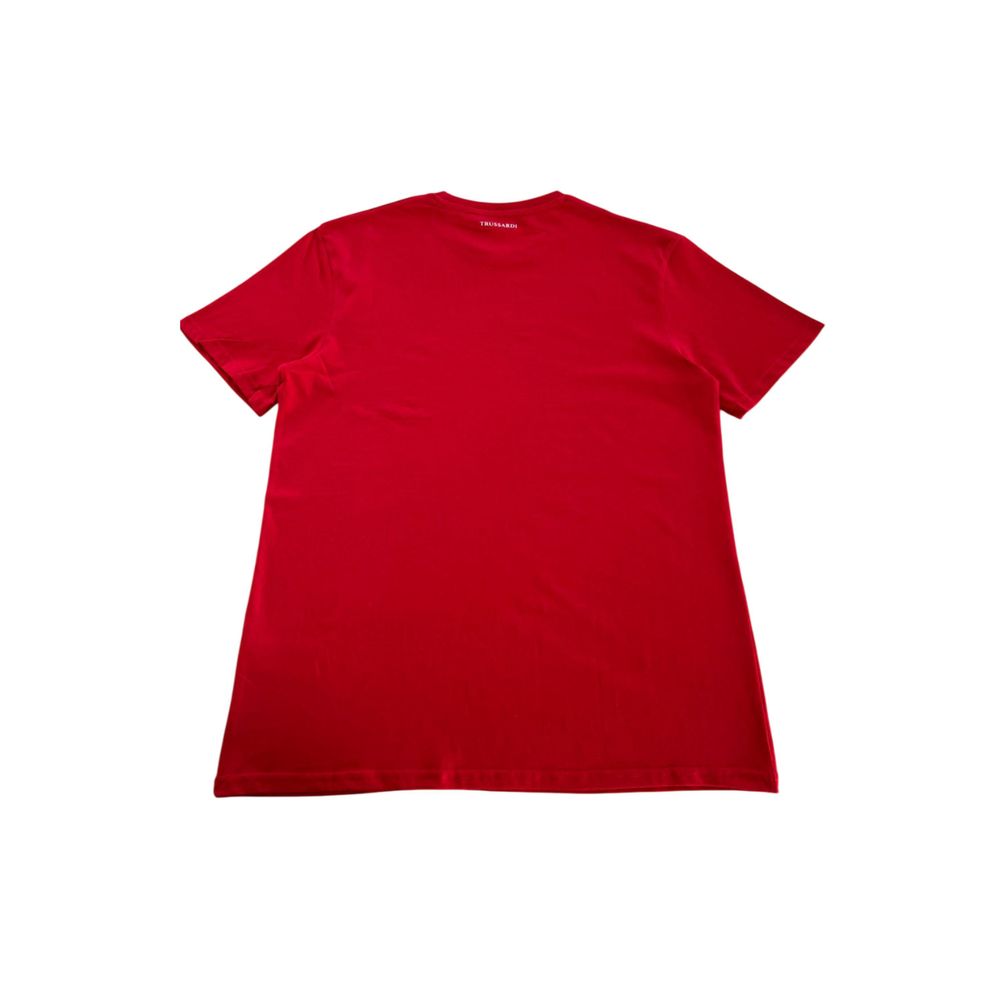 Trussardi Beachwear Red Cotton Men T-Shirt Trussardi Beachwear