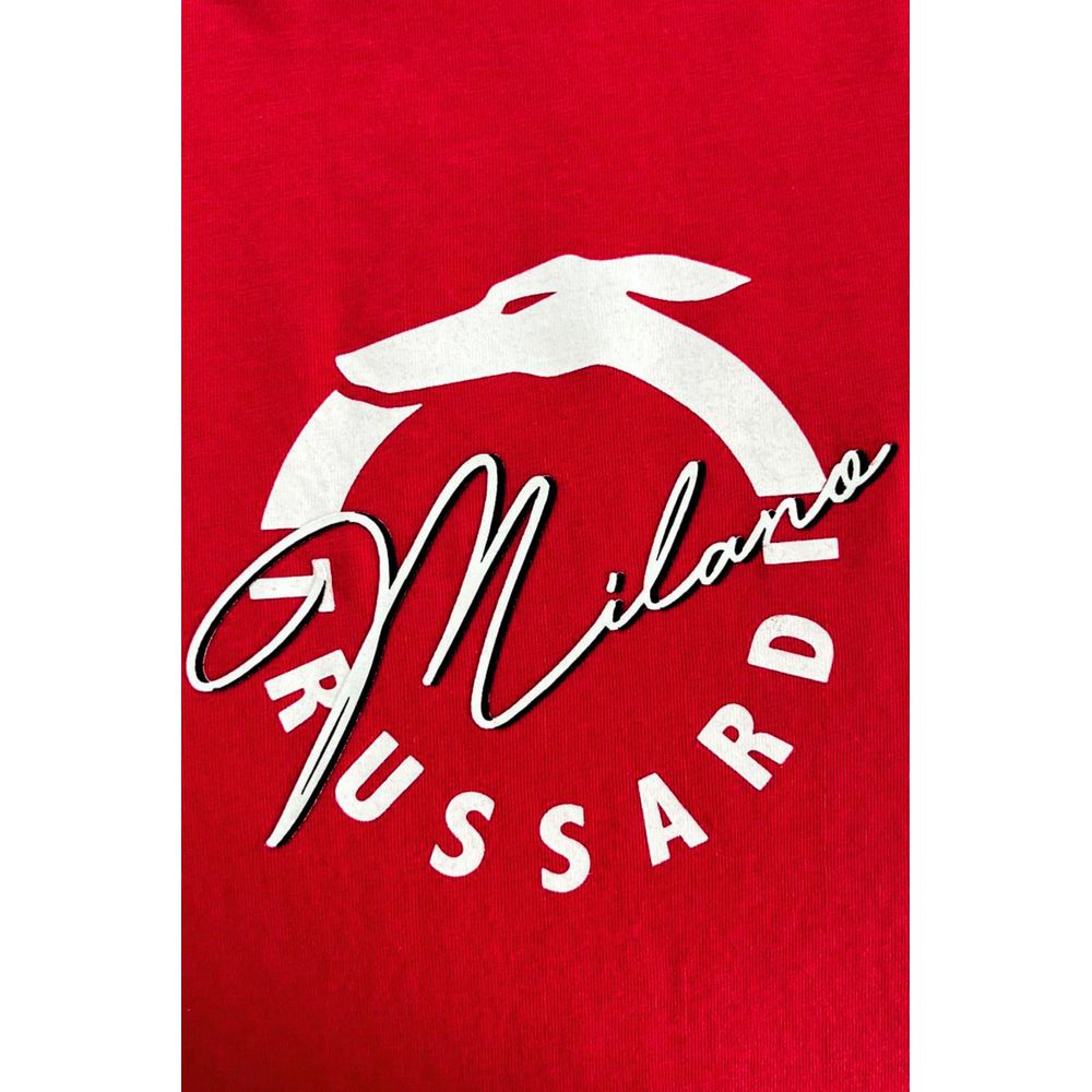 Trussardi Beachwear Red Cotton Men T-Shirt Trussardi Beachwear