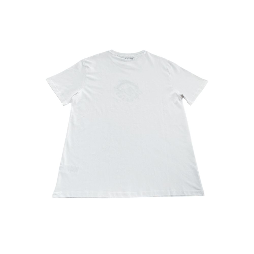 Trussardi Beachwear White Cotton Men T-Shirt Trussardi Beachwear