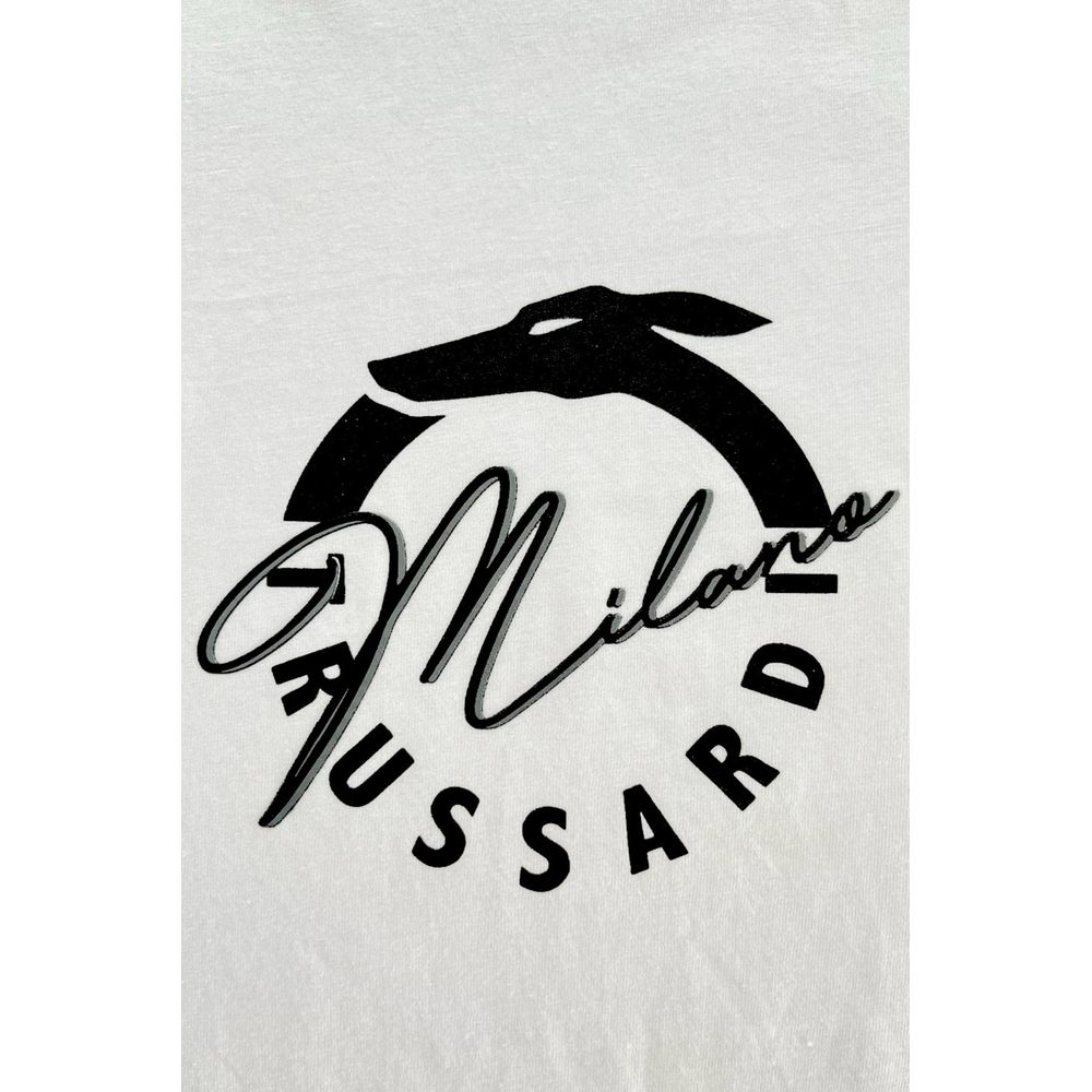 Trussardi Beachwear White Cotton Men T-Shirt Trussardi Beachwear