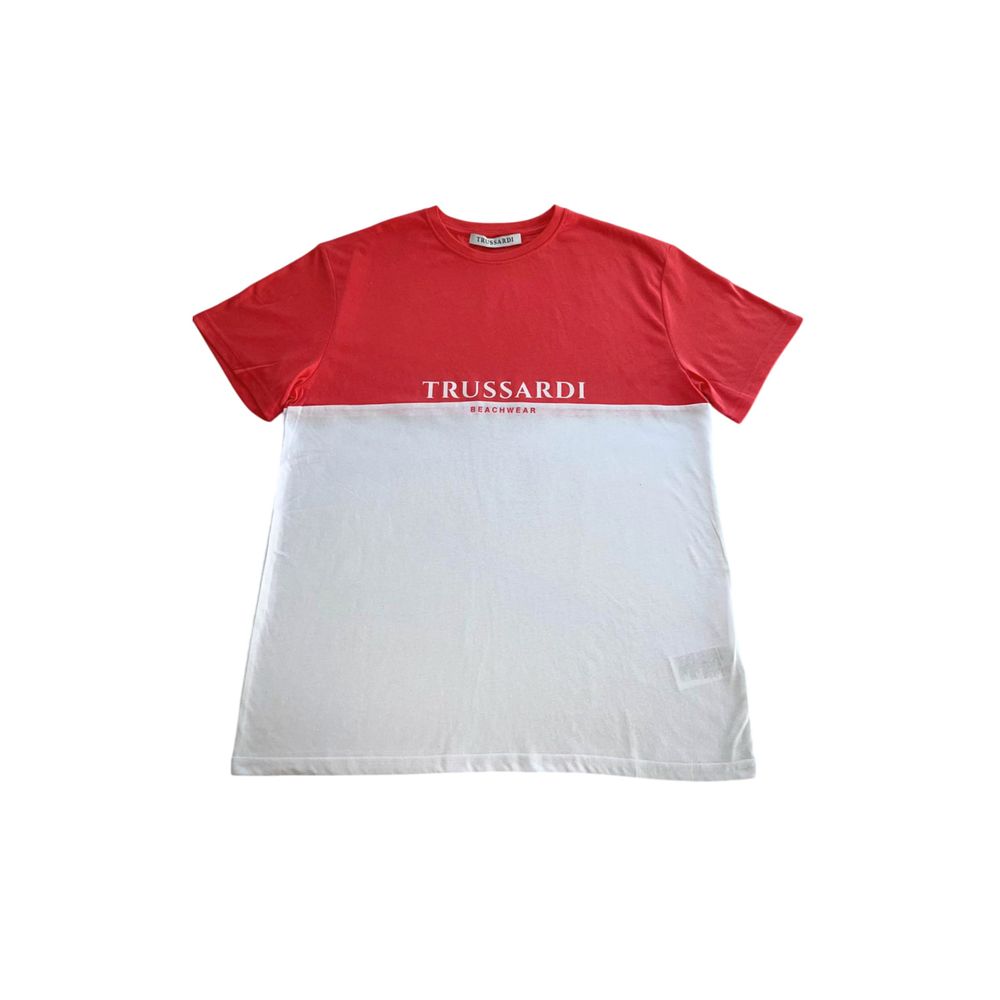 Trussardi Beachwear White Cotton Men T-Shirt Trussardi Beachwear
