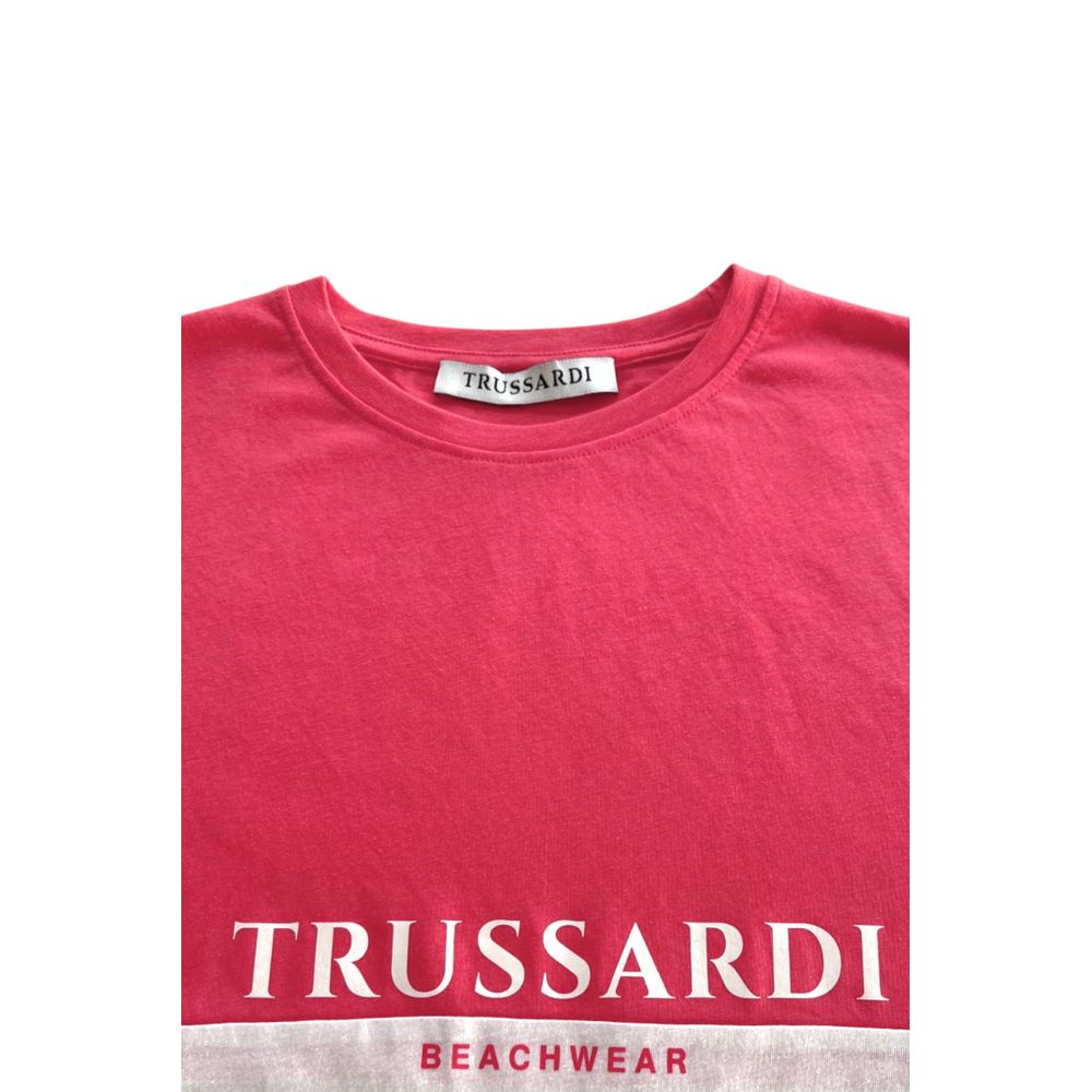 Trussardi Beachwear White Cotton Men T-Shirt Trussardi Beachwear