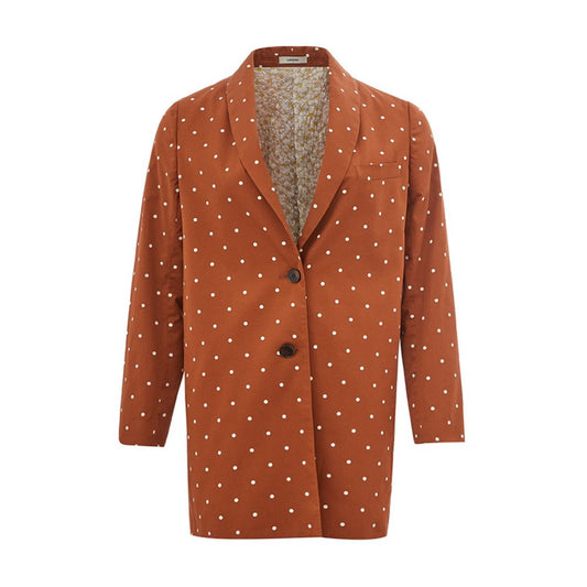 Lardini Chic Cotton Brown Jacket for the Modern Woman Lardini