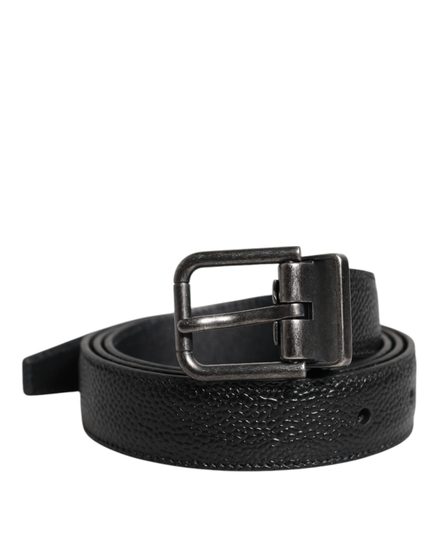 Dolce & Gabbana Black Calf Leather Classic Metal Buckle Belt Dolce & Gabbana