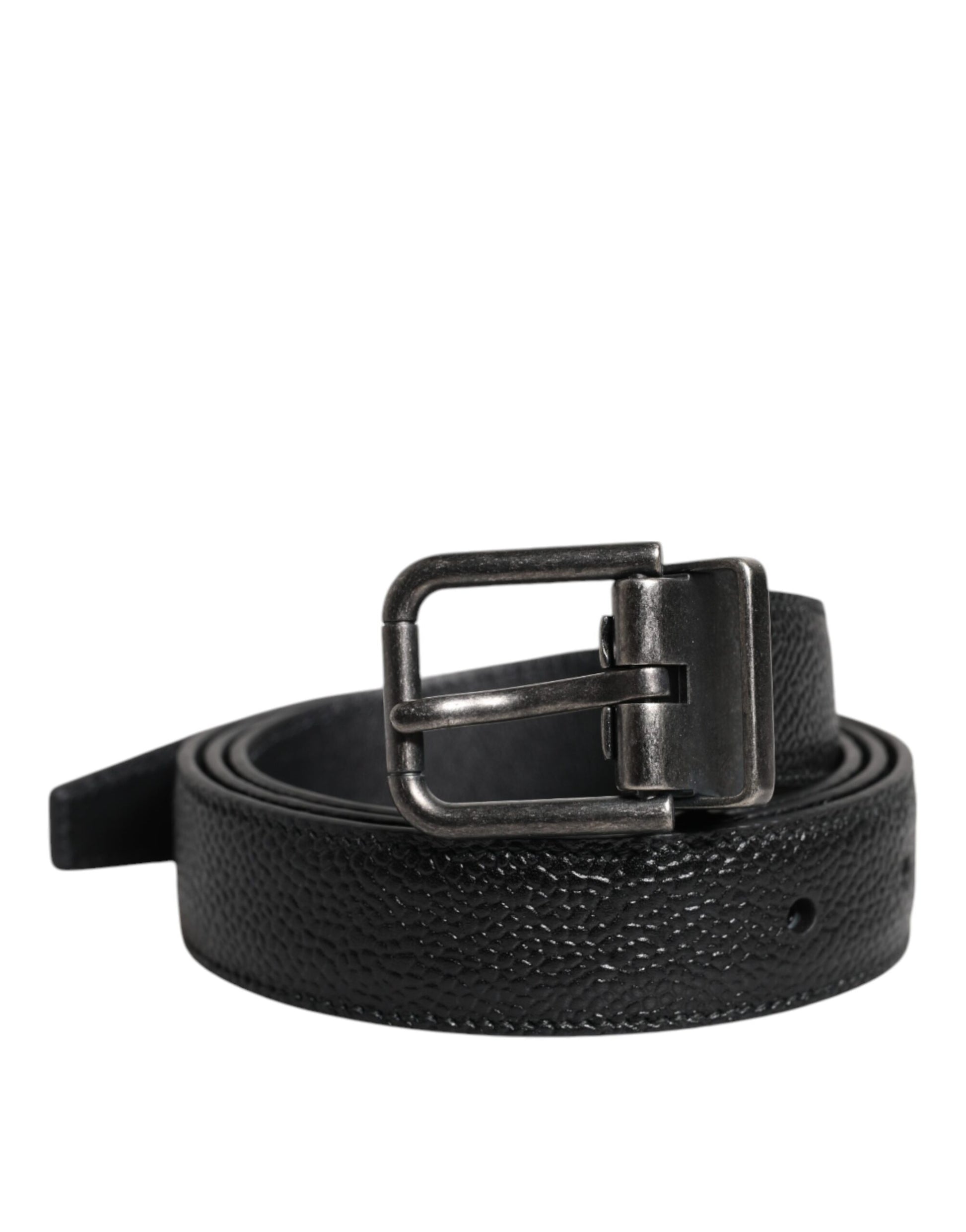Dolce & Gabbana Black Calf Leather Classic Metal Buckle Belt Dolce & Gabbana