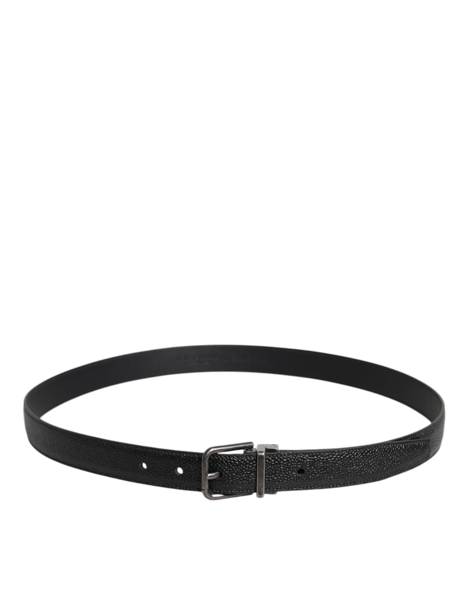 Dolce & Gabbana Black Calf Leather Classic Metal Buckle Belt Dolce & Gabbana