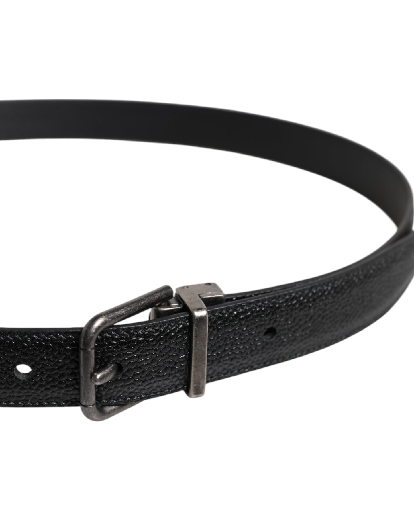 Dolce & Gabbana Black Calf Leather Classic Metal Buckle Belt Dolce & Gabbana