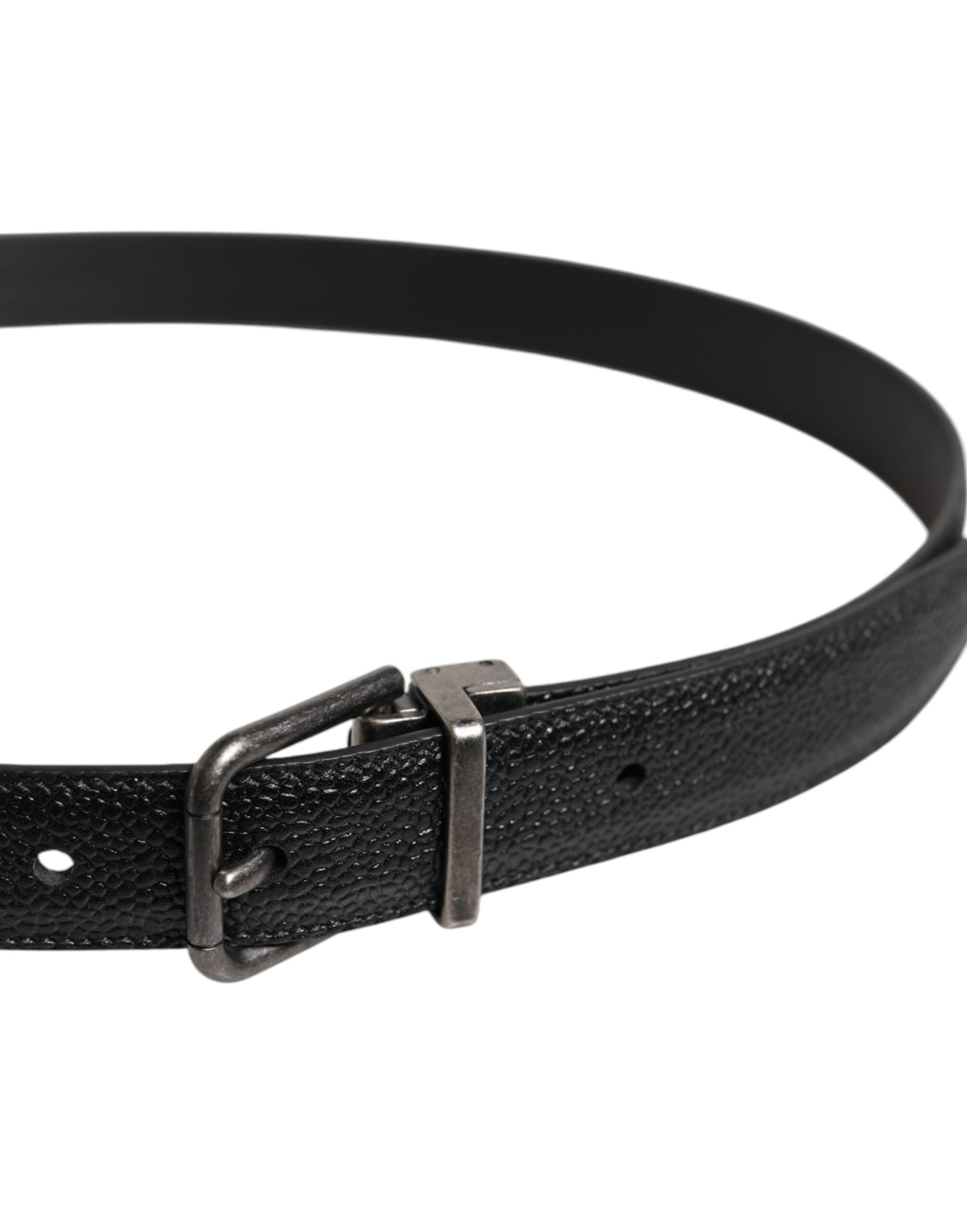 Dolce & Gabbana Black Calf Leather Classic Metal Buckle Belt Dolce & Gabbana