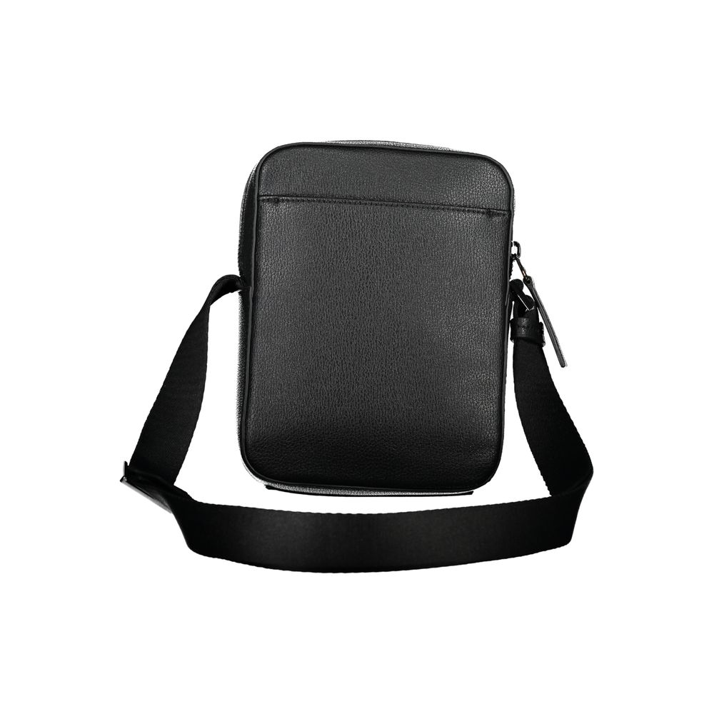 Calvin Klein sleek black shoulder bag with logo detail, featuring a minimalist design and adjustable strap.