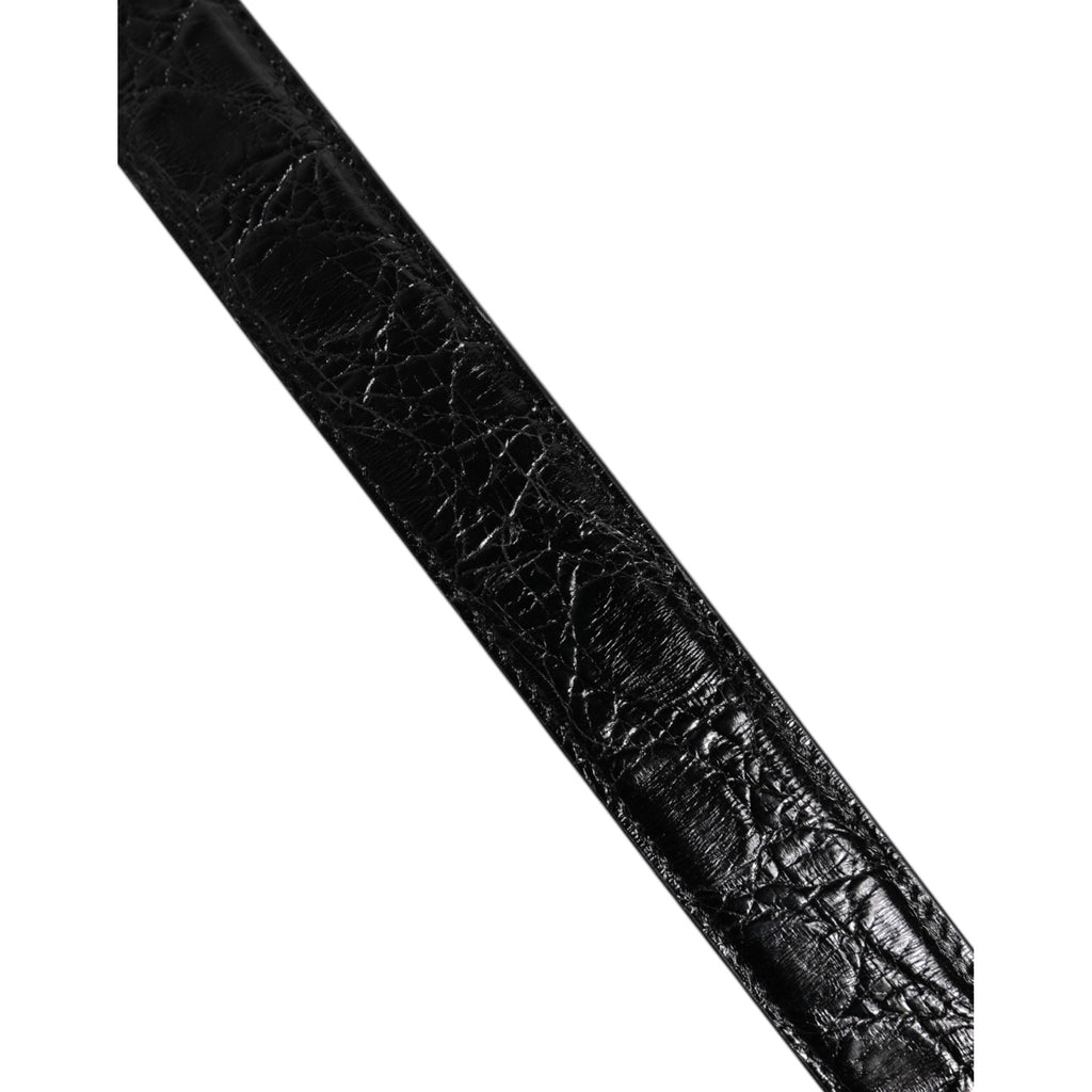 Dolce & Gabbana Black Alligator Leather Bag Shoulder Strap