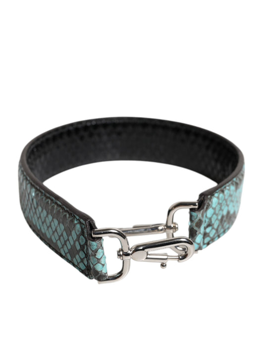 Dolce & Gabbana Black Blue Exotic Leather Bag Shoulder Strap Dolce & Gabbana