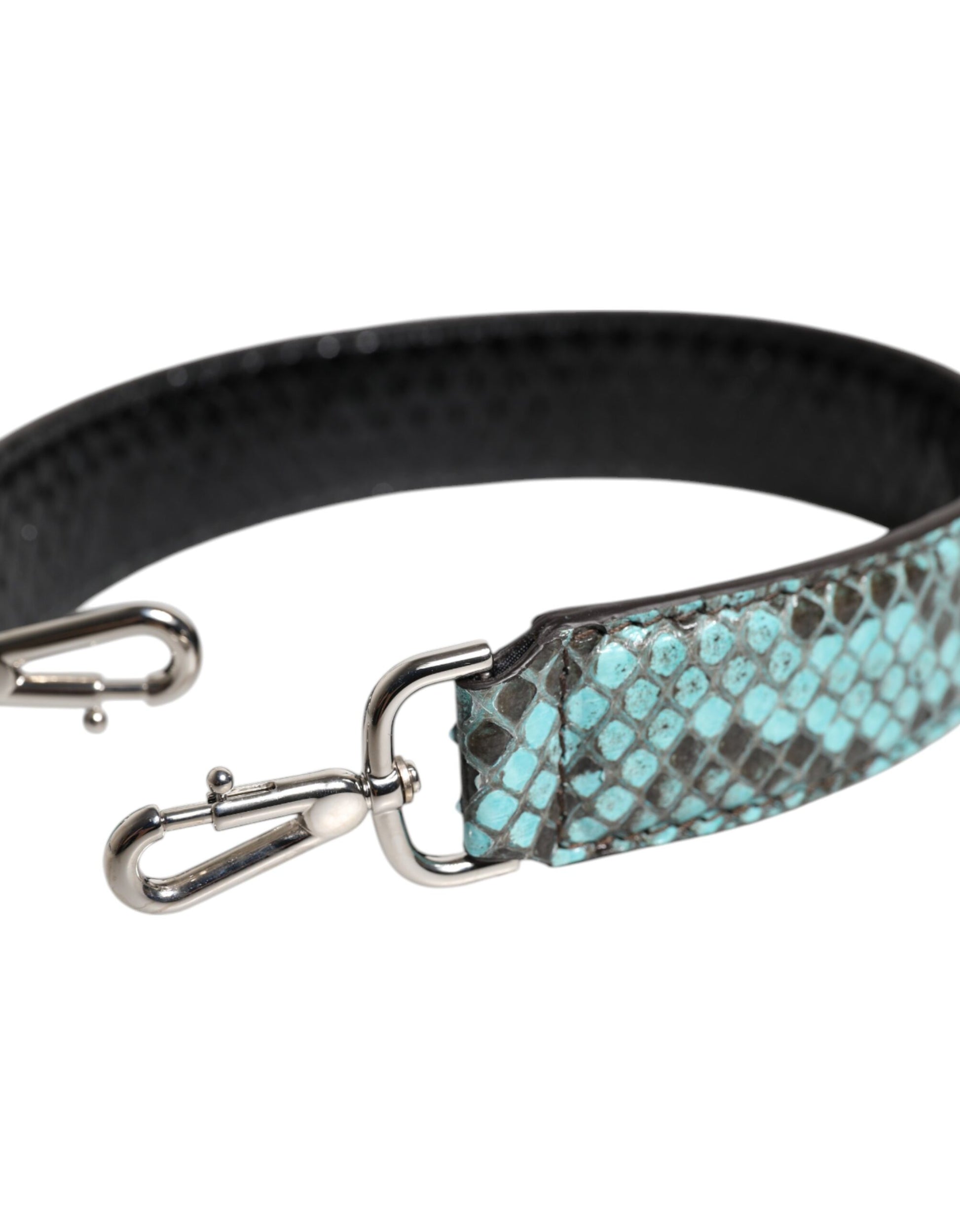 Dolce & Gabbana Black Blue Exotic Leather Bag Shoulder Strap Dolce & Gabbana