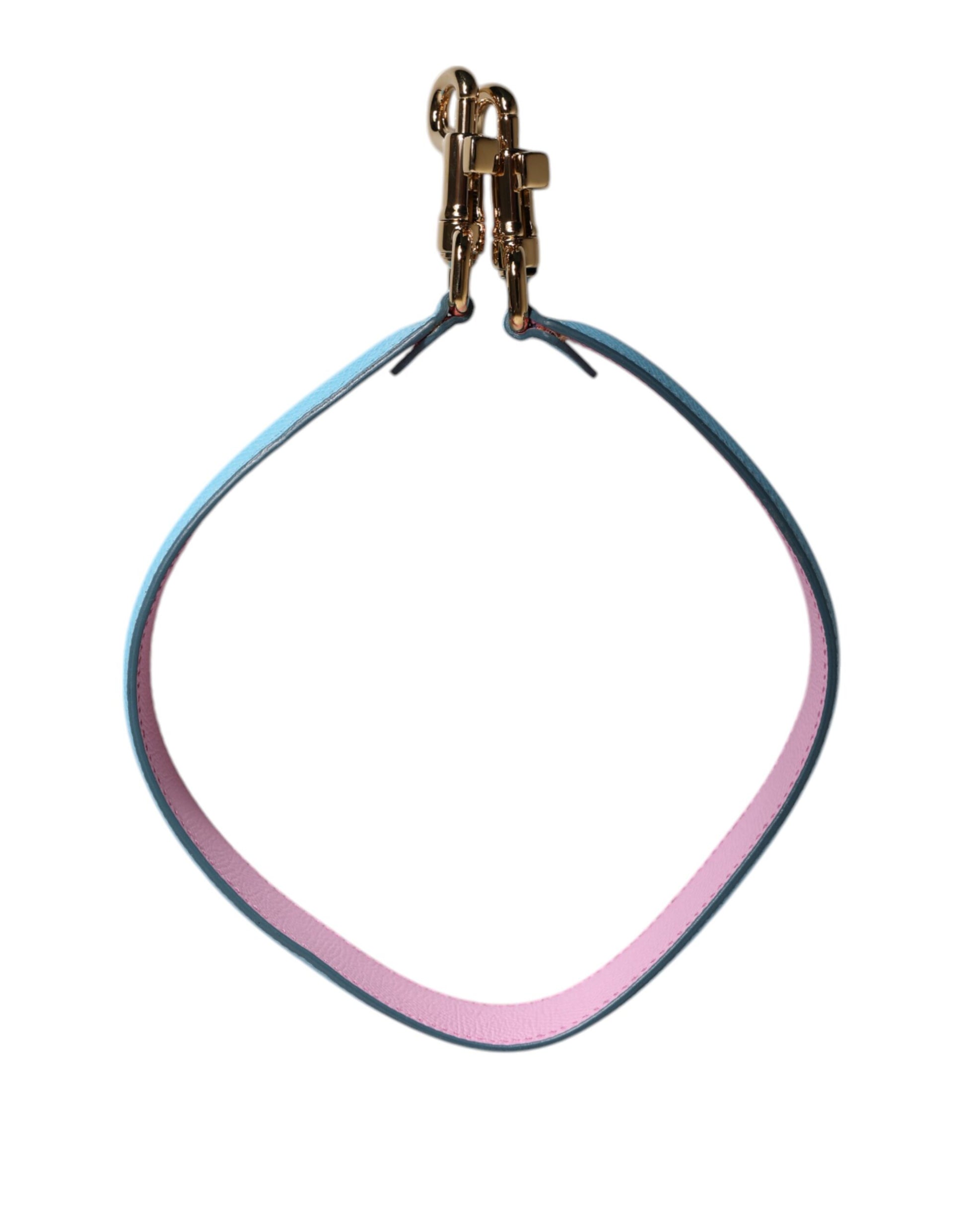 Dolce & Gabbana Pink Blue Leather Handle Bag Shoulder Strap Dolce & Gabbana