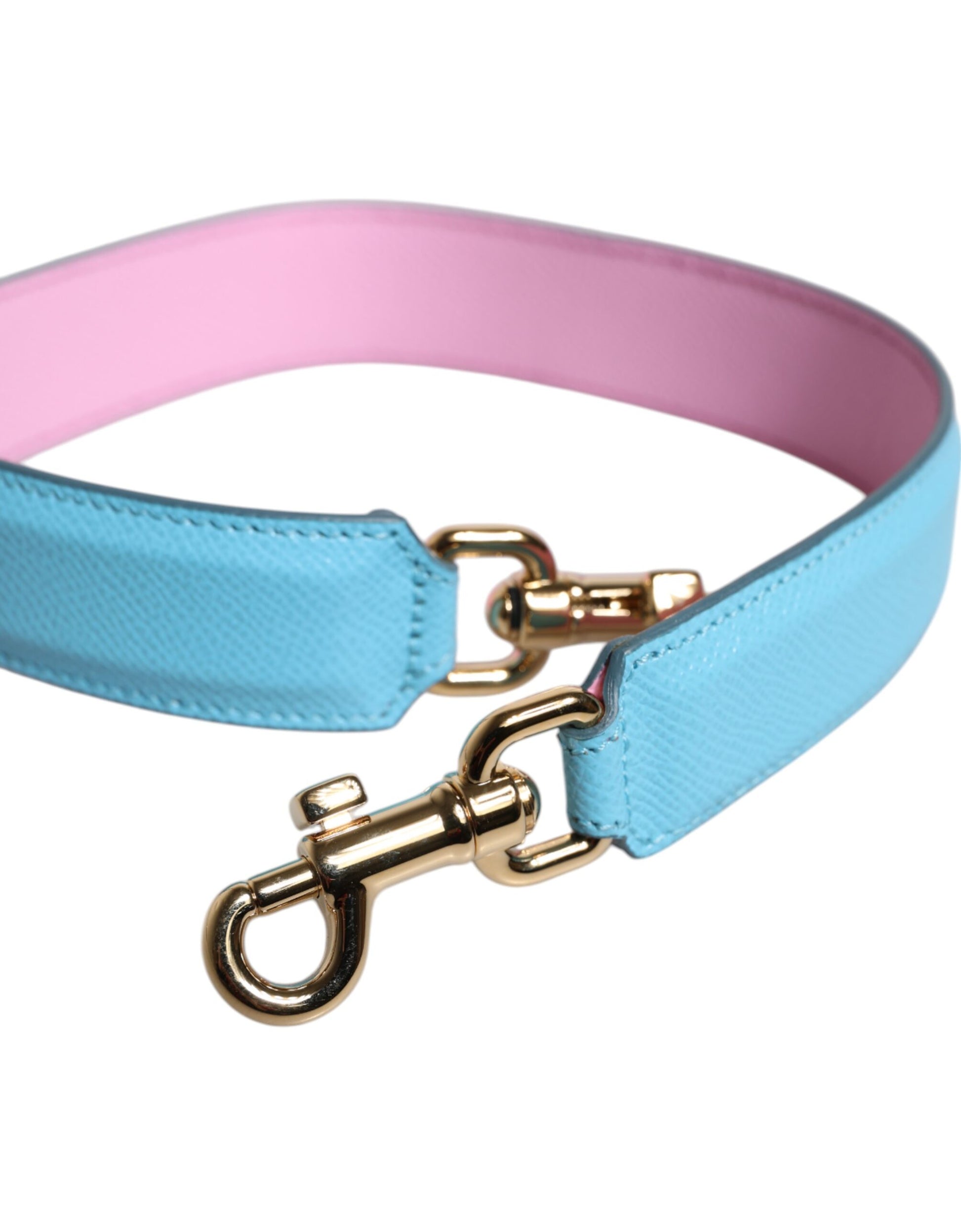 Dolce & Gabbana Pink Blue Leather Handle Bag Shoulder Strap Dolce & Gabbana